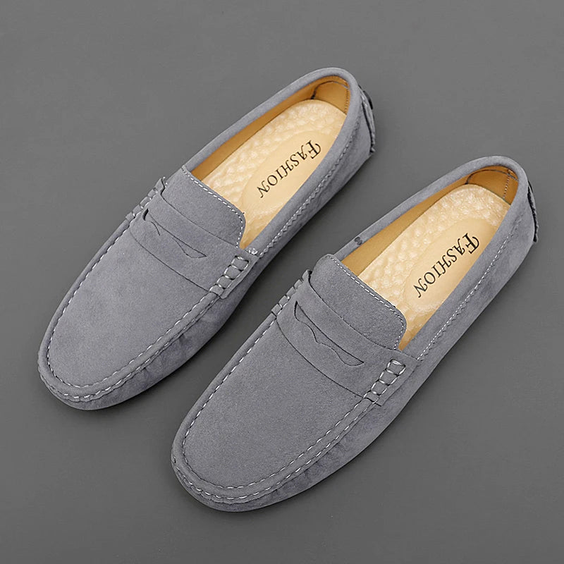 Men's Suede Leather Loafers Comfortable Walking Shoes