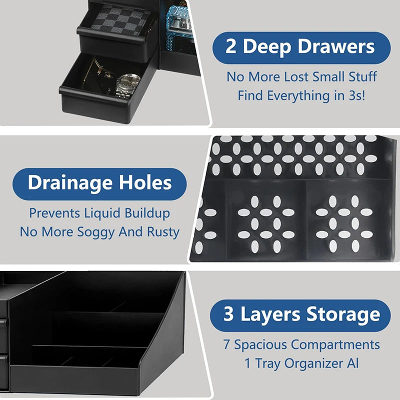 Cologne Organizer For Men With Drawers