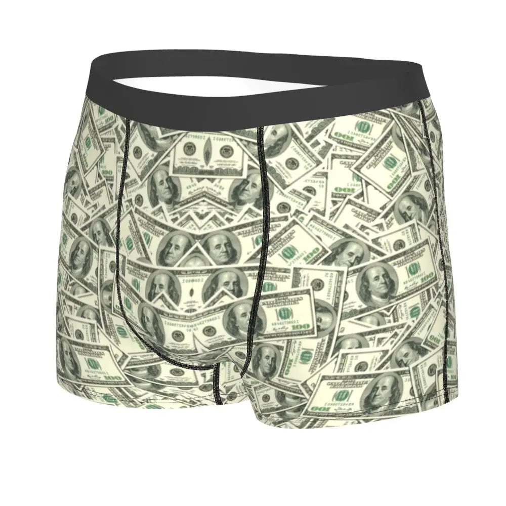 Money Print Boxer Briefs for Men