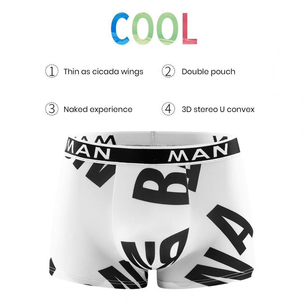 Men's Plus Size Letter Printed Boxer Shorts