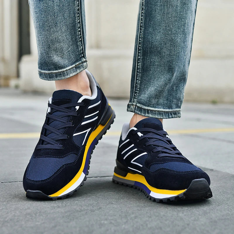 Men's Casual Lace-Up Sneakers with Air Mesh Upper