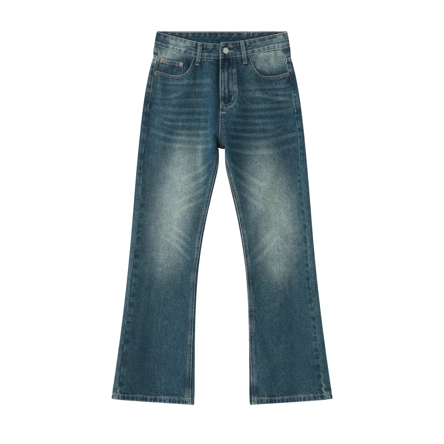 Mens Boot Cut Jeans Slim Fit Blue Black Denim Pants