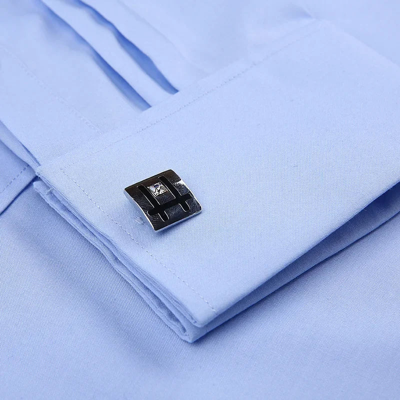 Men's Long Sleeve Formal Striped Dress Shirt