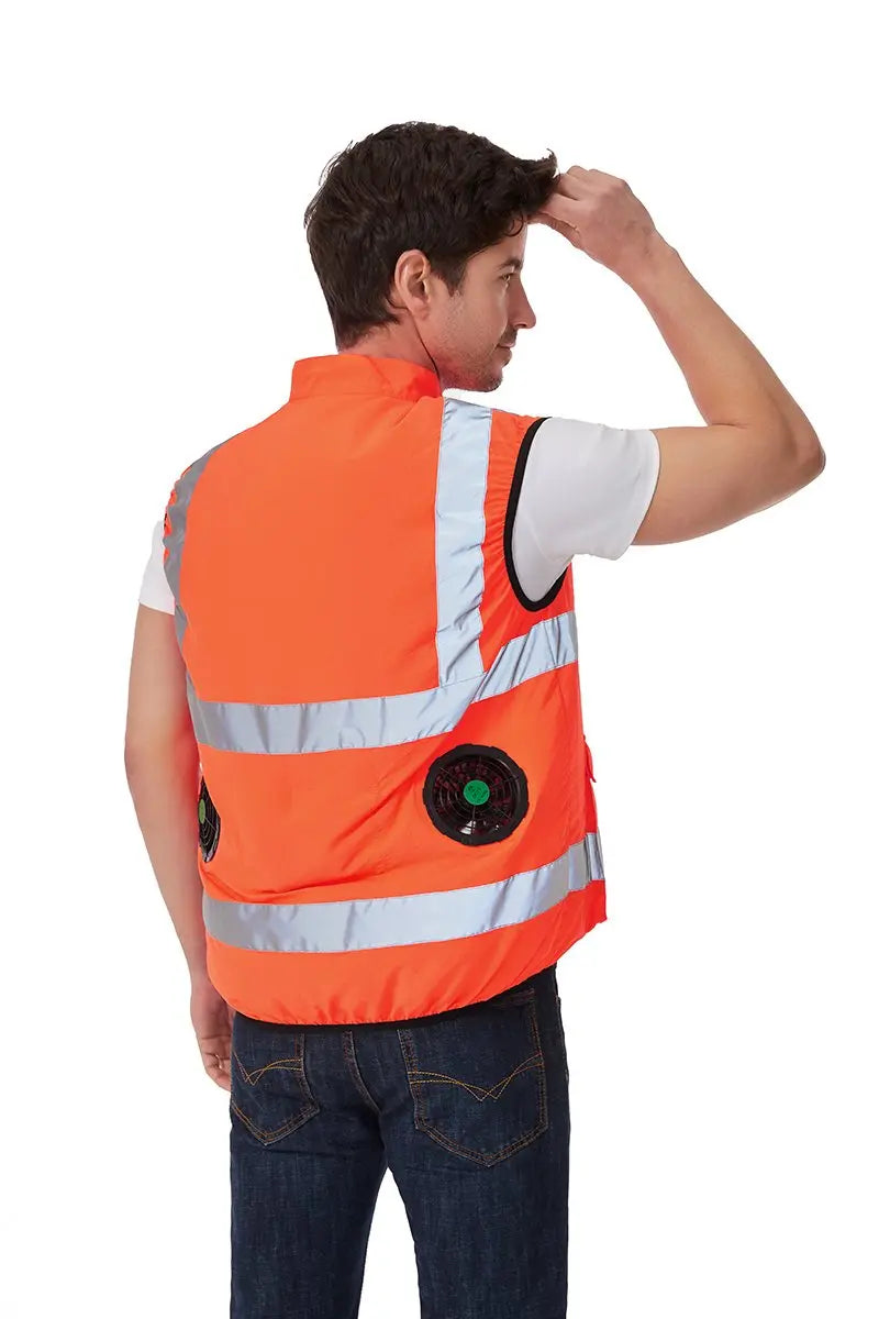 Cooling Vest USB Fan Waistcoat Reflective Polyester Workwear