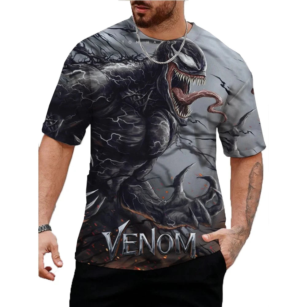 Marvel's Venom Print T-Shirt Casual Stylish Short Sleeve Streetwear