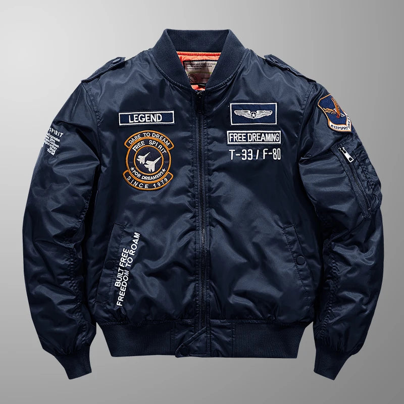 Bomber Jacket Men Thick Warm Jacket Men Military Aviator Pilot Coat