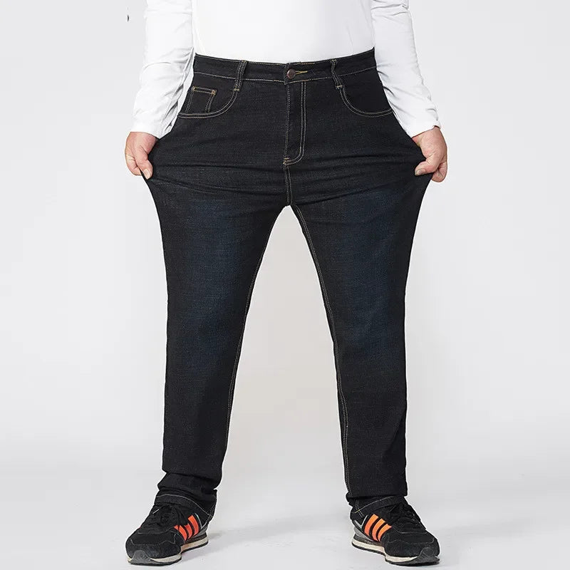 Plus Size Loose High Waist Denim Jeans for Men