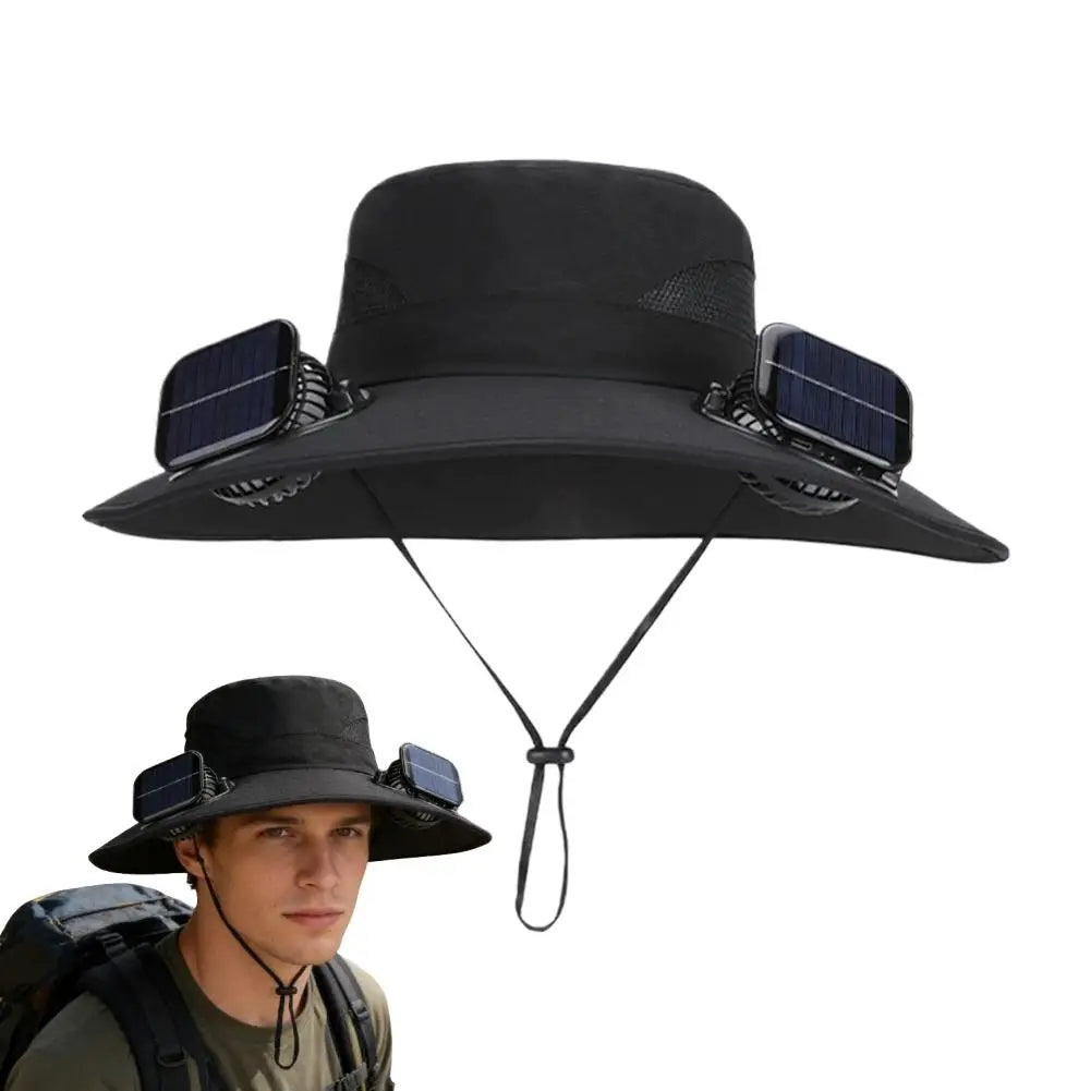Solar Fan Hat for Men Women with Dual Solar Fans
