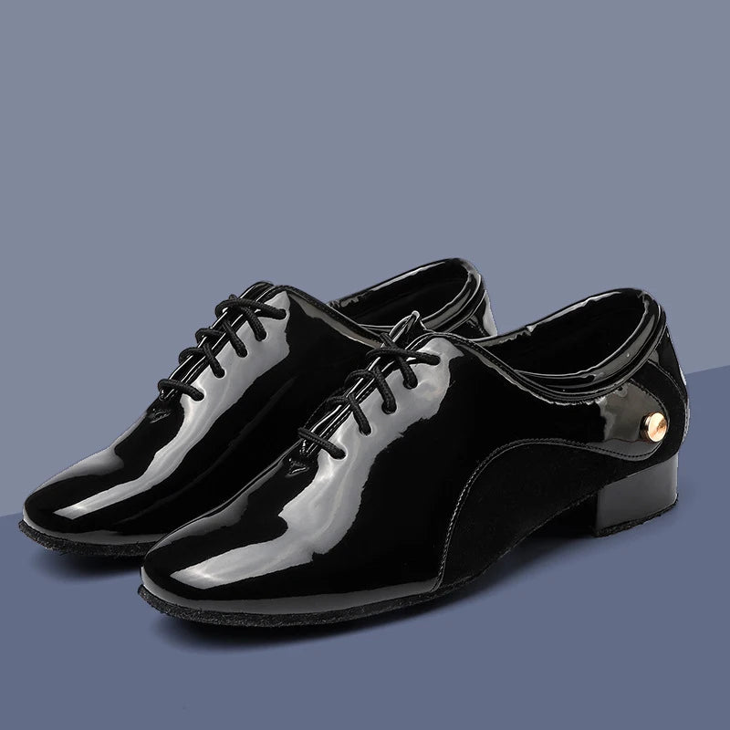 Men's Black PU Leather Ballroom Dance Shoes