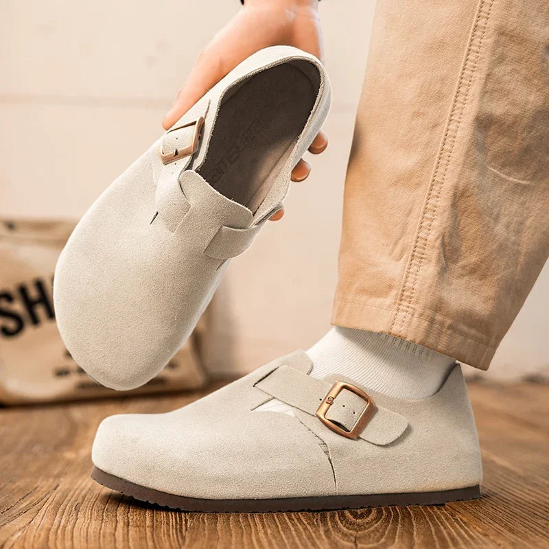 Men's Faux Suede Slip-On Mules for Beach Wear