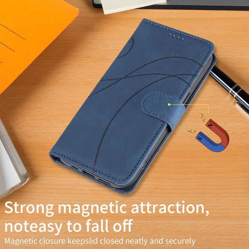 Tsimak Leather Case For Motorola Moto G13 Flip Wallet Phone Cover