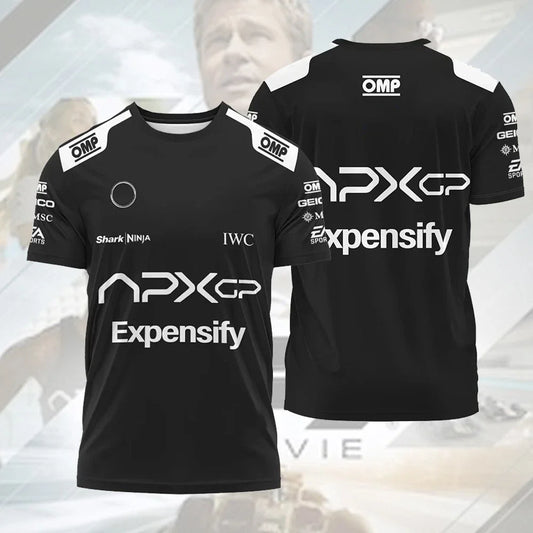 2026 + Brad Pitt F1 Men's and Women's Movie T-shirt, Comfortable Motorcycle Shirt, 3D Printed, Fast Drying