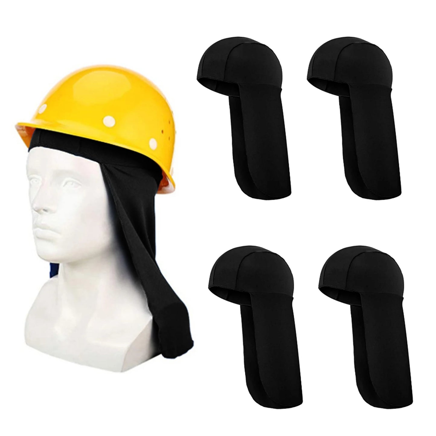 Black Polyester Cooling Cap Sun Shade Hat
