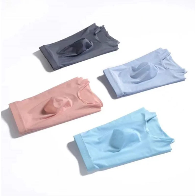 Mens Ice Silk Boxer Shorts Antibacterial Breathable Underwear