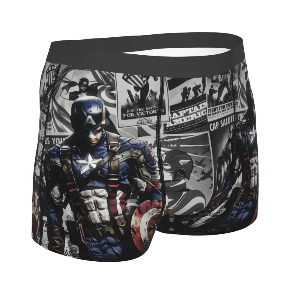 Captain America Comics Design Boxer Shorts for Men by MINISO