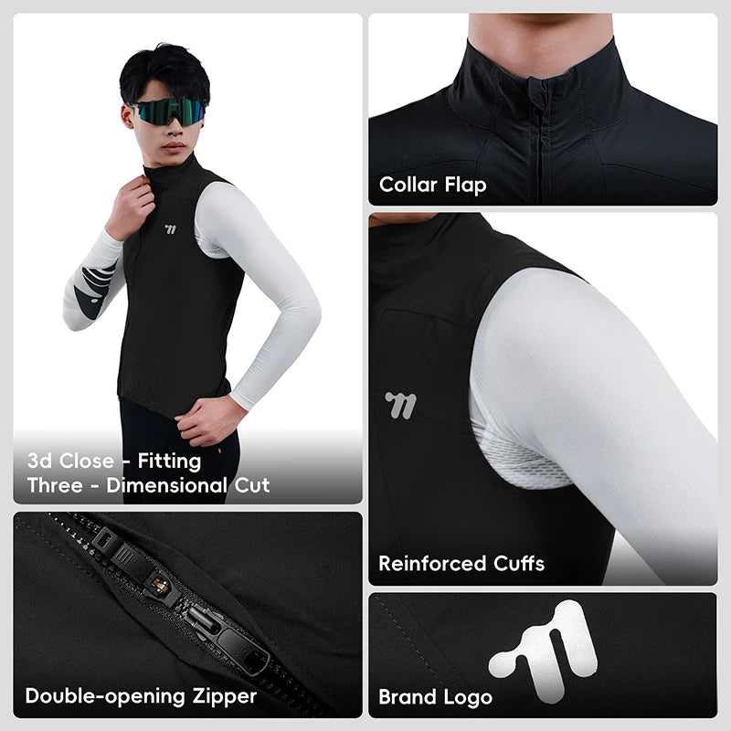 West Biking Men's Cycling Vest Windbreaker Lightweight