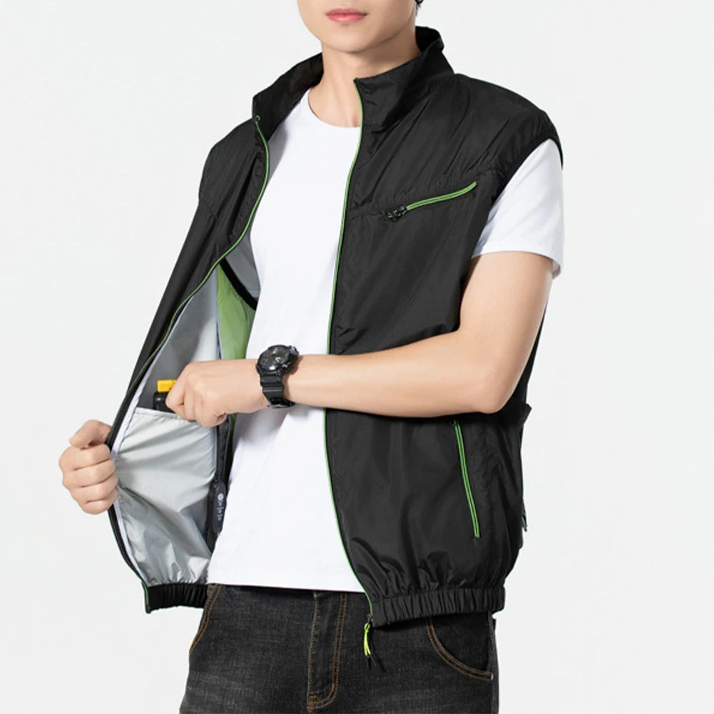 Wearable Cooling Fan Vest for Summer Camping and Fishing
