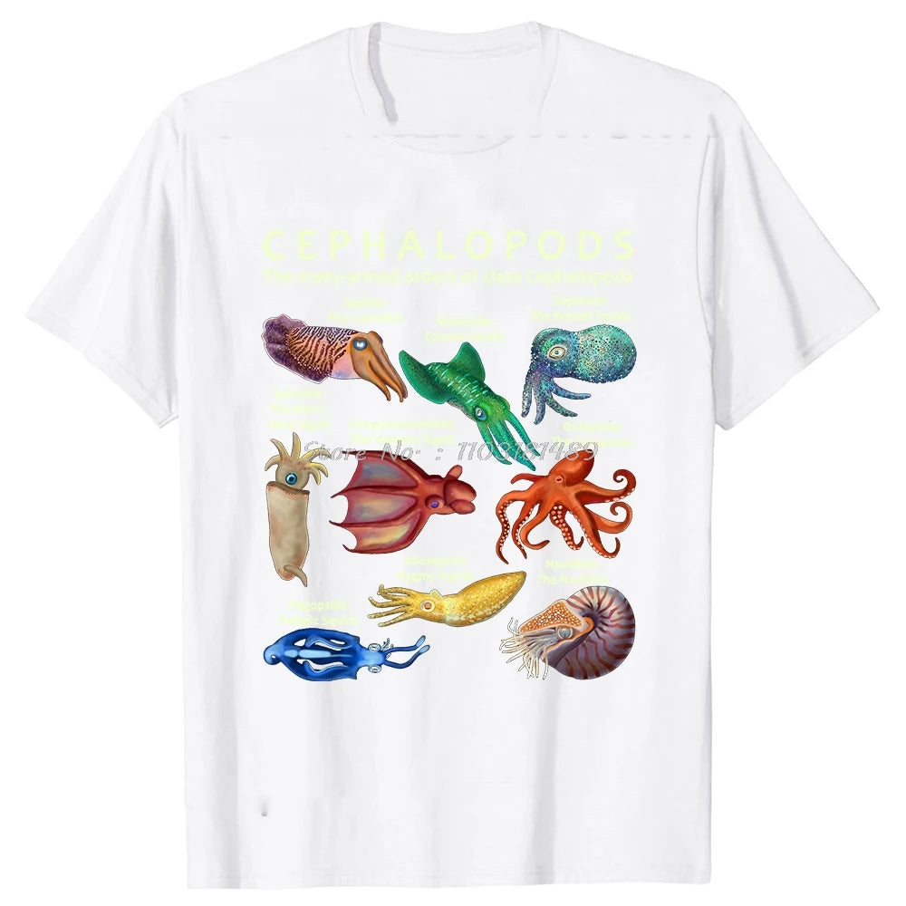 Cephalopod Octopus Squid Cuttlefish Graphic T-Shirt