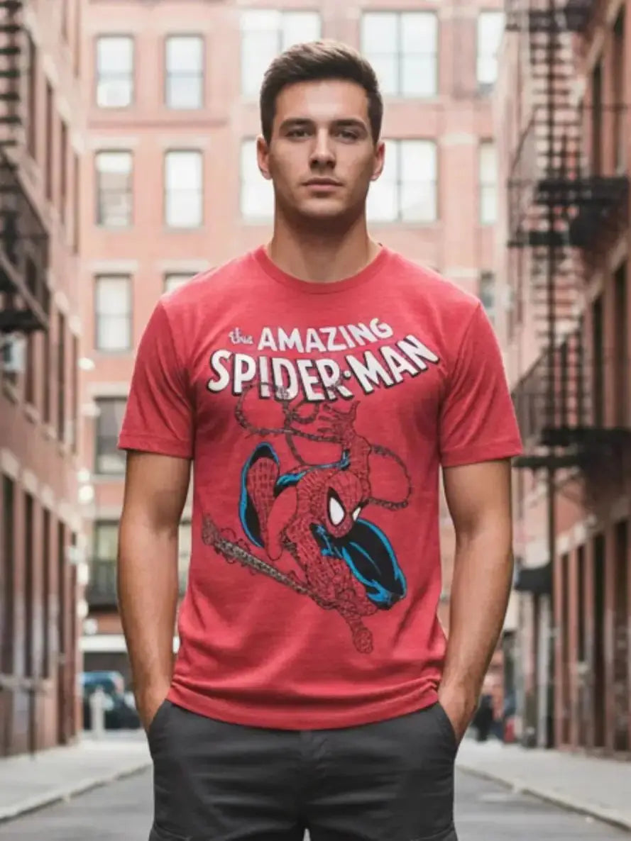 Y2K Friendly Neighbourhood Marvel Spider Man Short Sleeve T-Shirt for Men and Women
