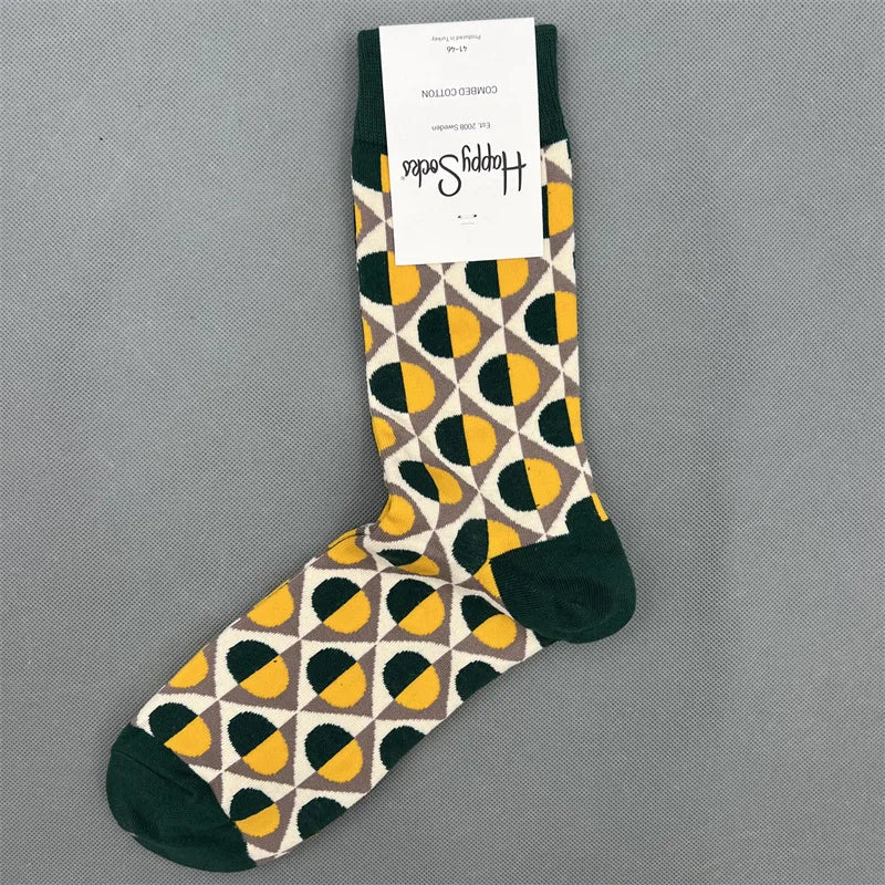 Men's Graphic Print Fun Happy Socks Casual Crew Dress Socks 41-46