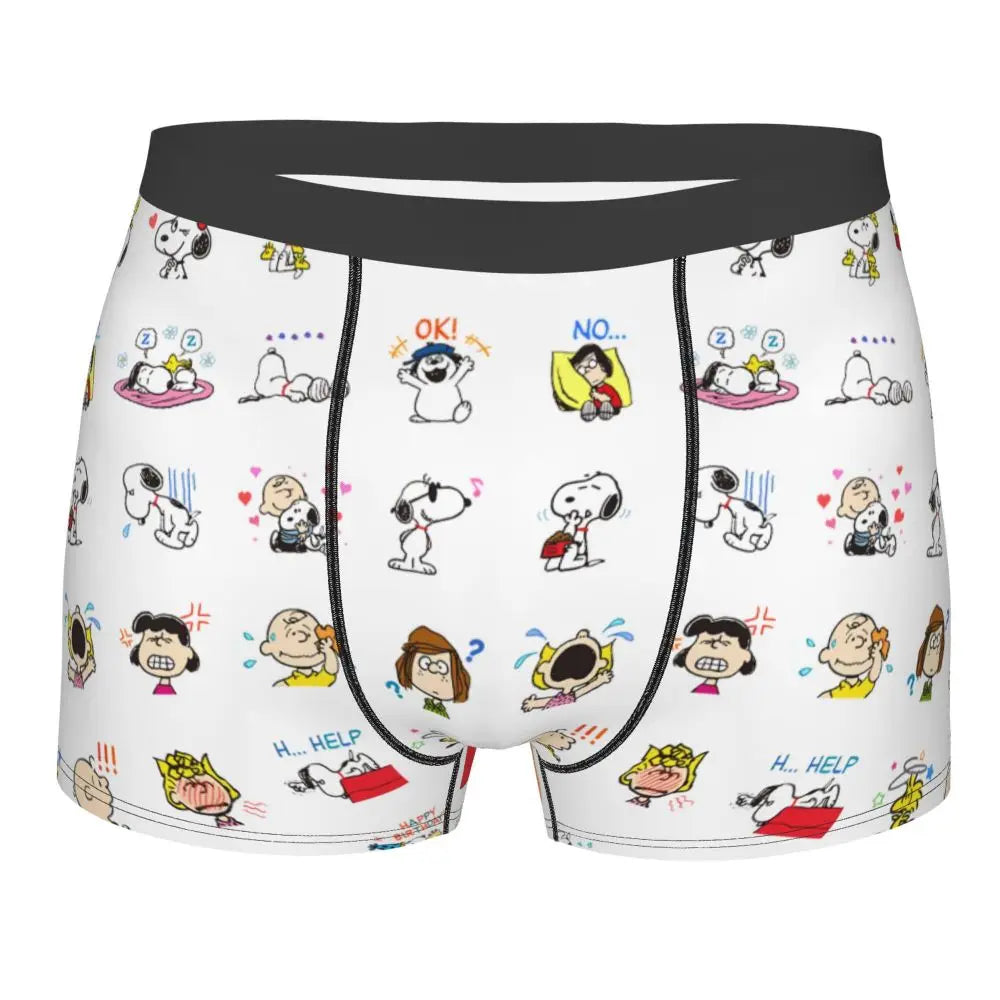 Snoopy Boxer Briefs for Men - Giggle Print Polyester Blend