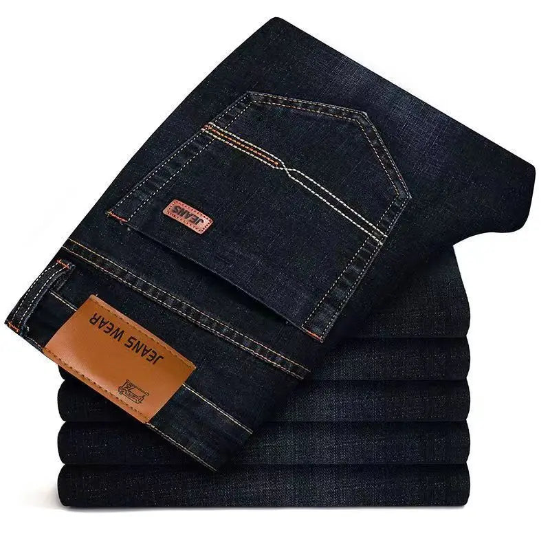 Men's Stretch Slim Fit Straight Jeans for Casual Wear