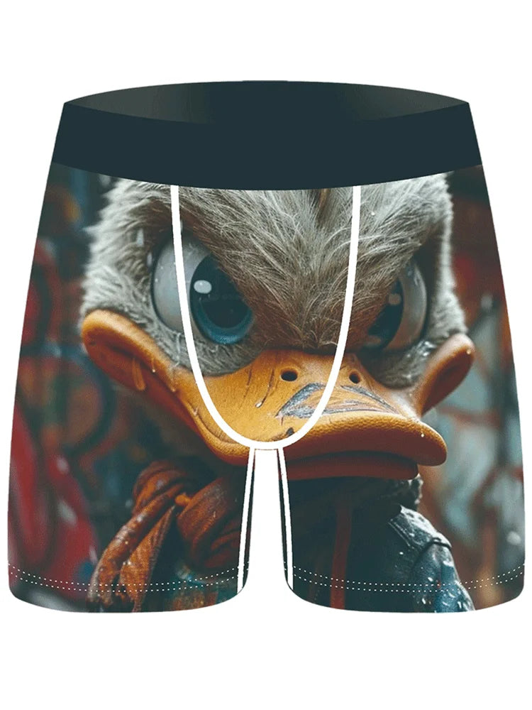 Duck Themed Boxer Shorts for Men - 3Pcs Breathable Set