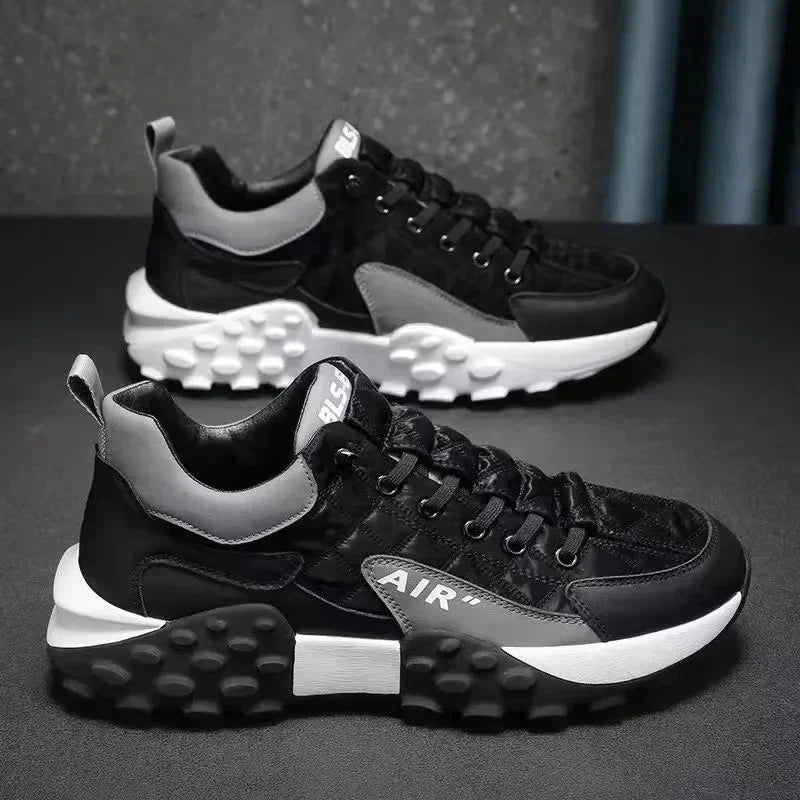 Thick Sole Men's Sneakers Lace Up Outdoor Running Shoes