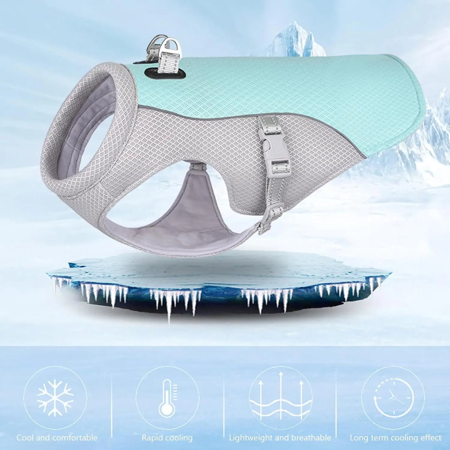 Summer Dog Cooling Vest Breathable Polyester for Outdoor Use