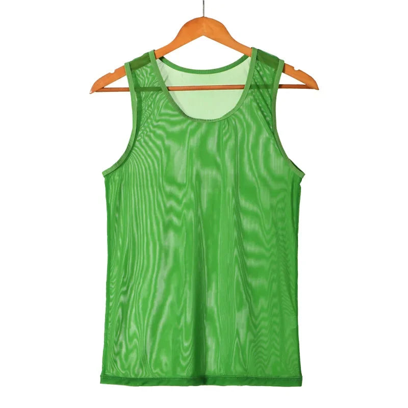Men's Sleeveless Mesh Fishnet Training Tank Top