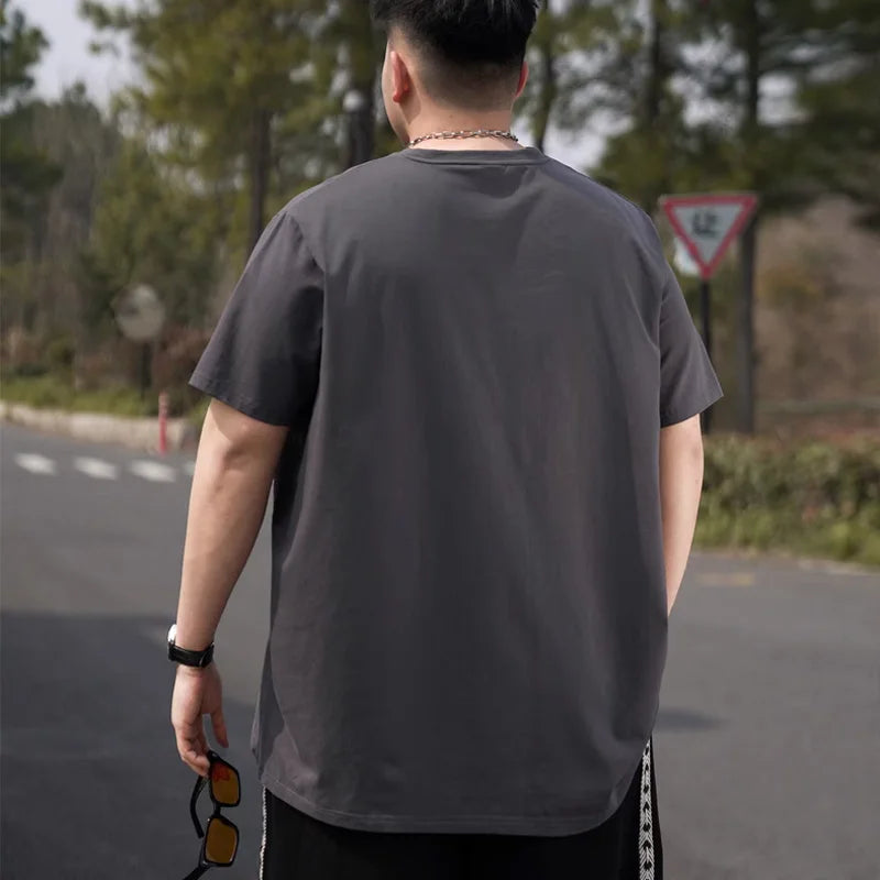 Men's Cotton Round Neck T-Shirt 6XL 7XL Casual Wear