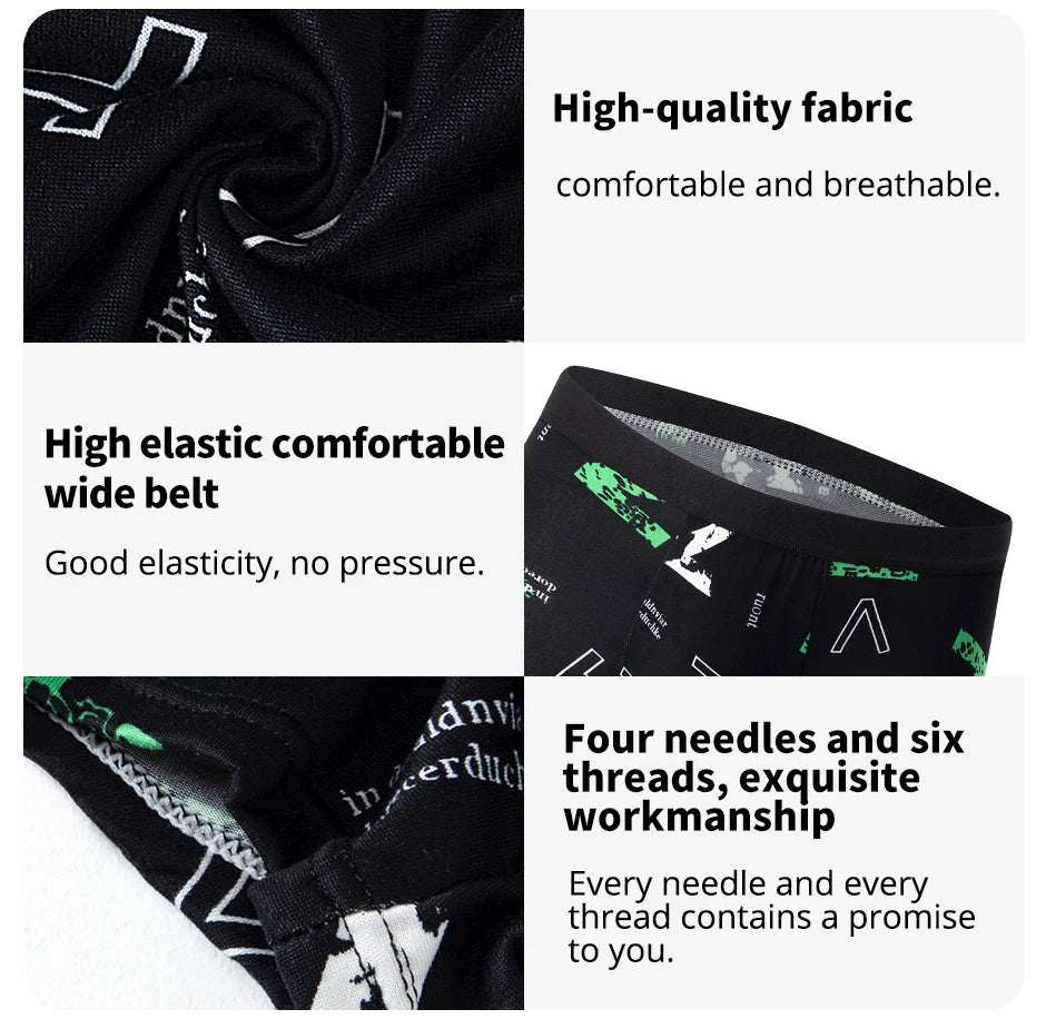 Men's Fashion Printed Boxers Breathable Underwear 6XL