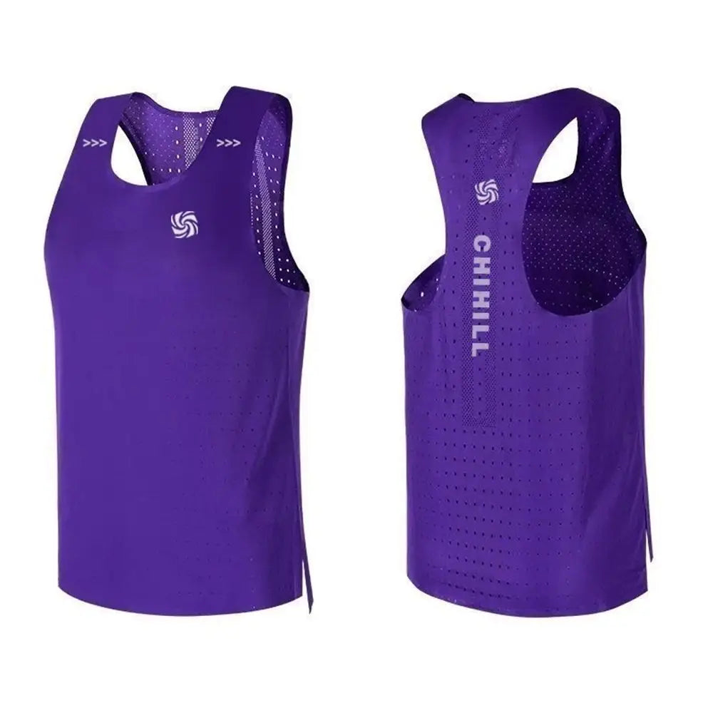 Mens Vest Sports Fitness Mesh Breathable Quick Dry Lightweight Sleeveless Running Vest Trendy Gym Training Tank Top 2024 Summer