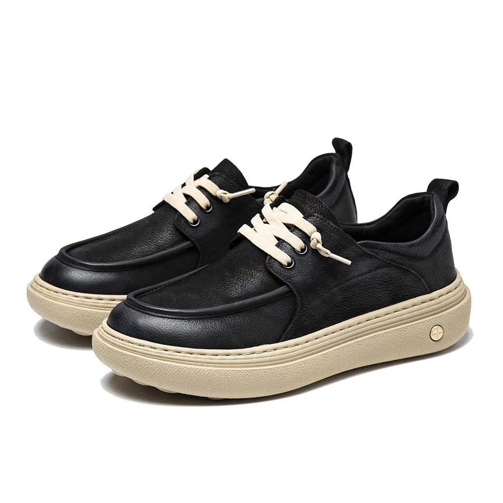 Mens Leather Casual Sports Shoes for Spring and Autumn