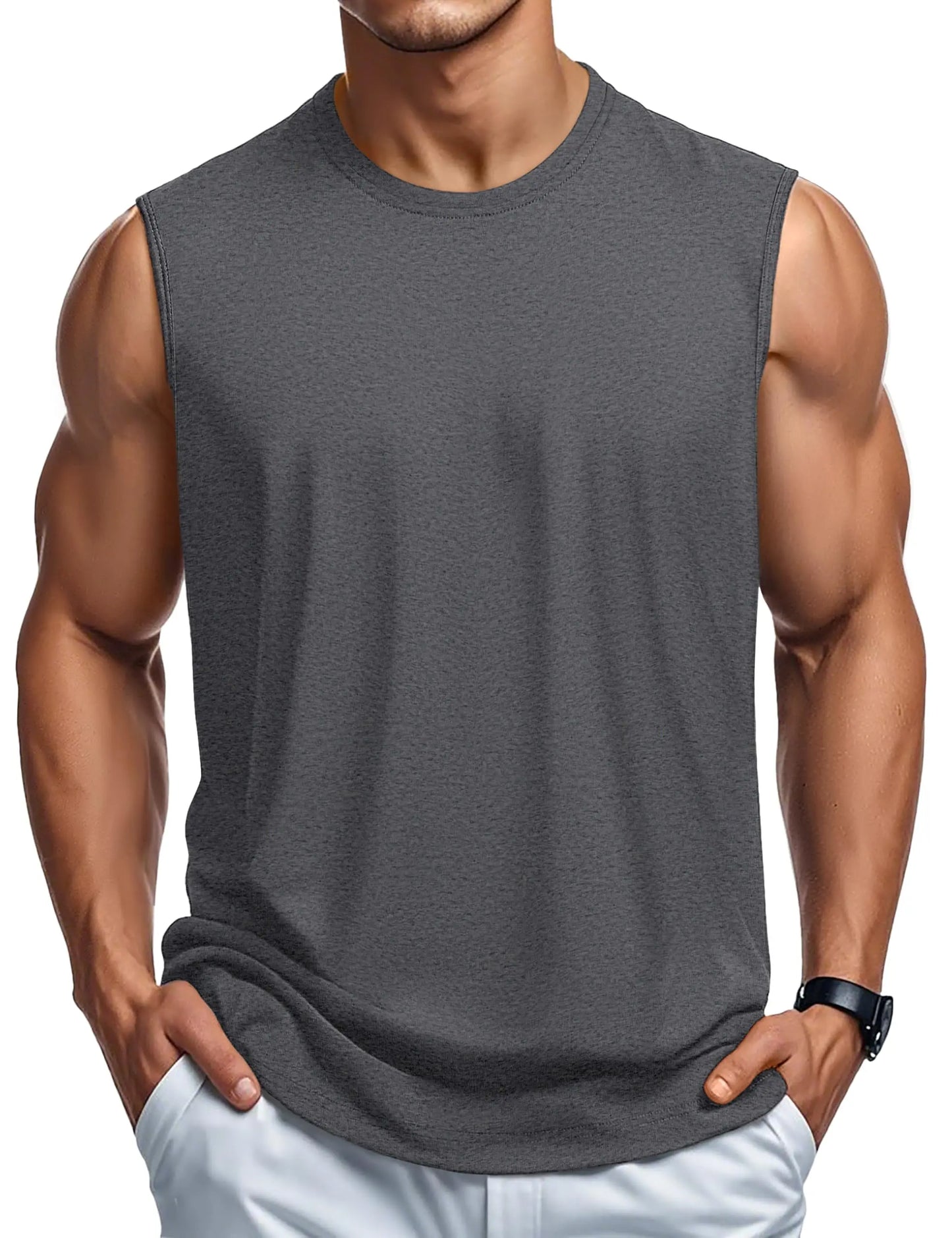 MAGCOMSEN Men's Cotton Sports Tank Top for Summer
