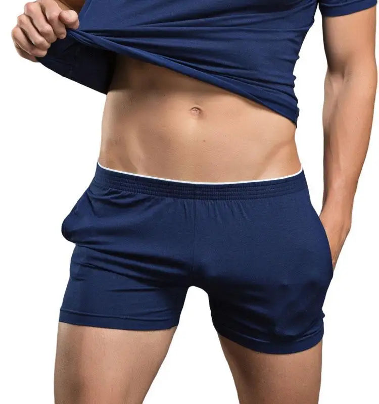 Mens Boxer Shorts Cotton Viscose Elastane Sleep Bottoms