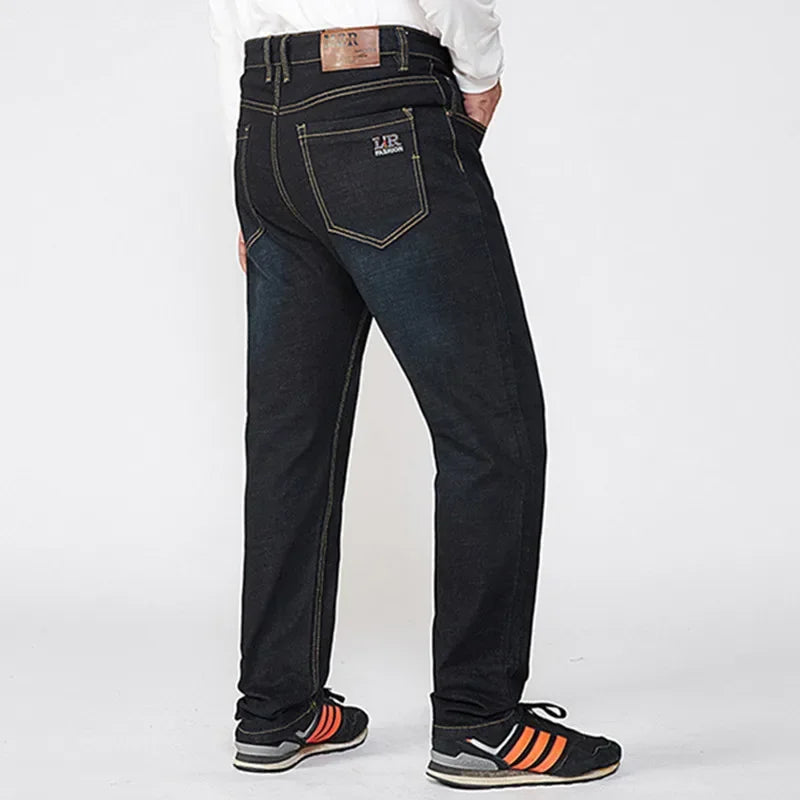 Plus Size Loose High Waist Denim Jeans for Men