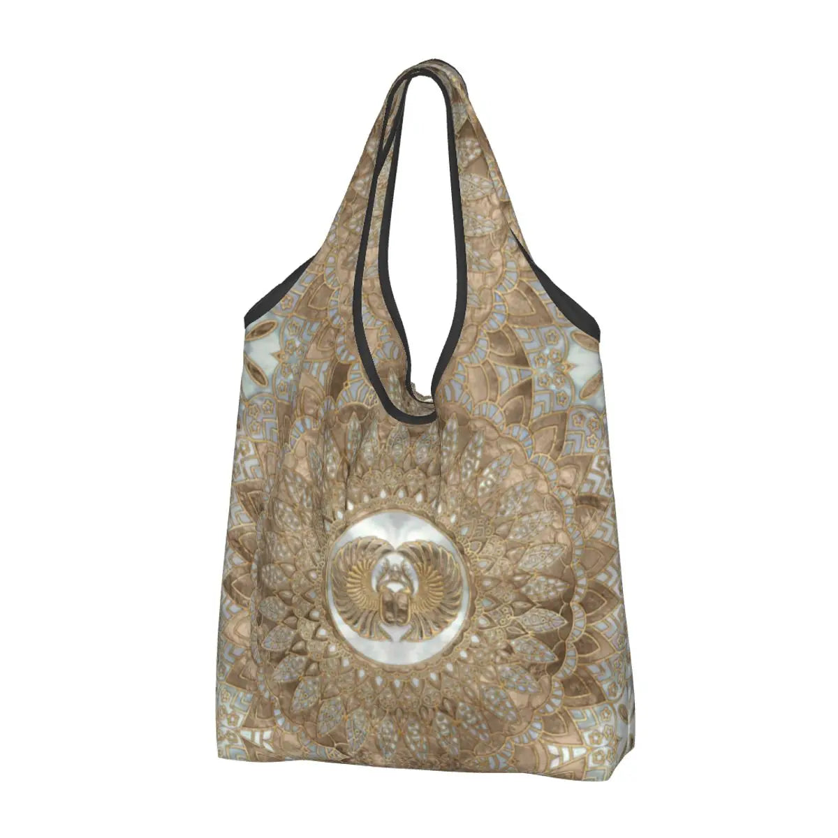 Egyptian Eye Of Horus Grocery Shopping Bags Custom Shopper Tote Shoulder Bag Portable Ancient Egypt Hieroglyphics Handbag