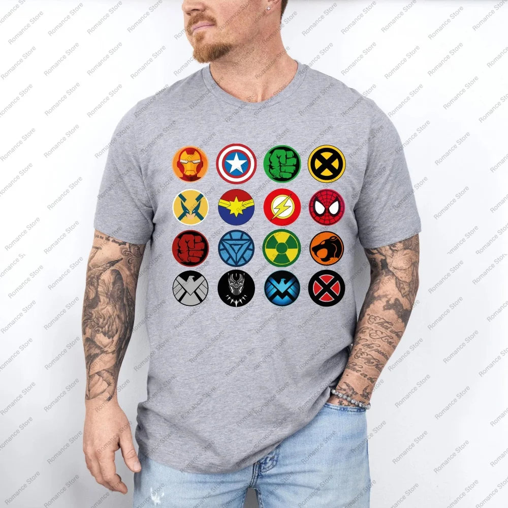 Marvel Superhero T-shirt Avengers Tee Super Hero Family of Heroes