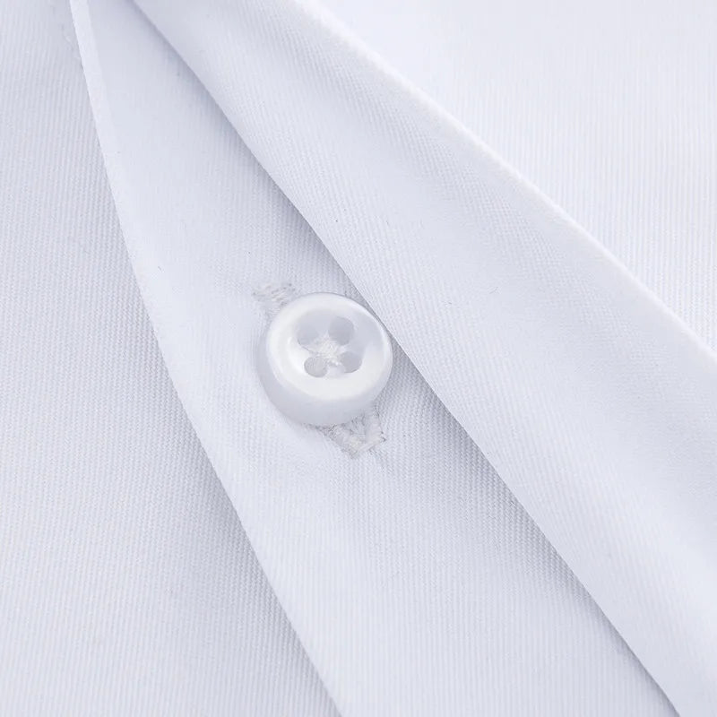 Men's Solid Long Sleeve Dress Shirt with French Cufflinks