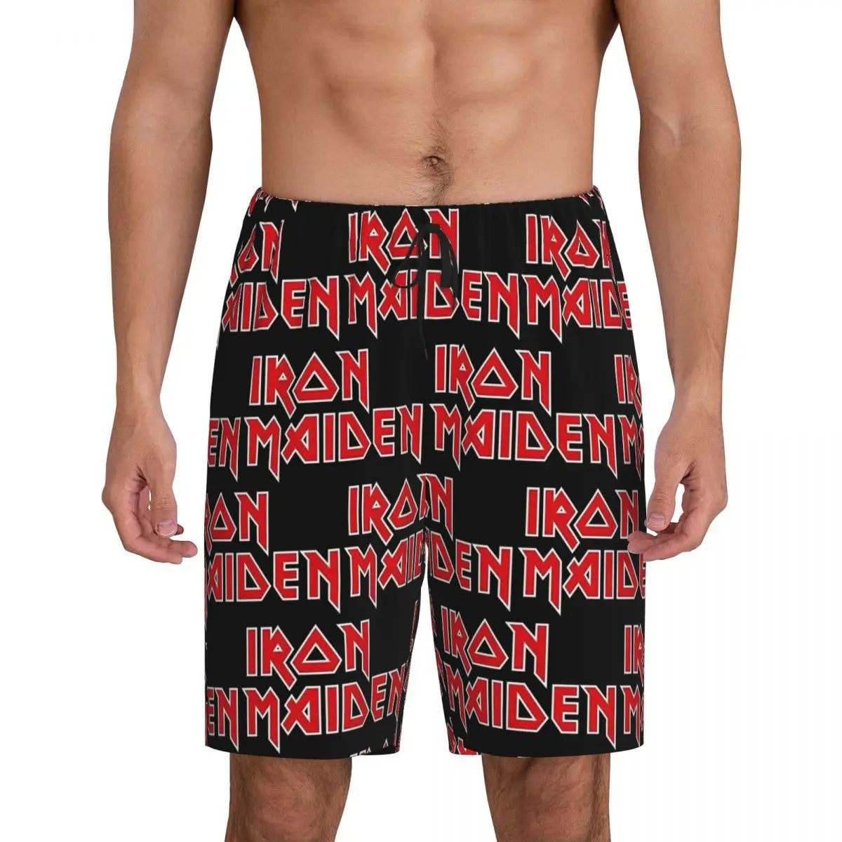 Custom IronMaidens Short Pajama Pants Men Sleepwear Sleep Lounge Bottom Shorts Sleeping Pants