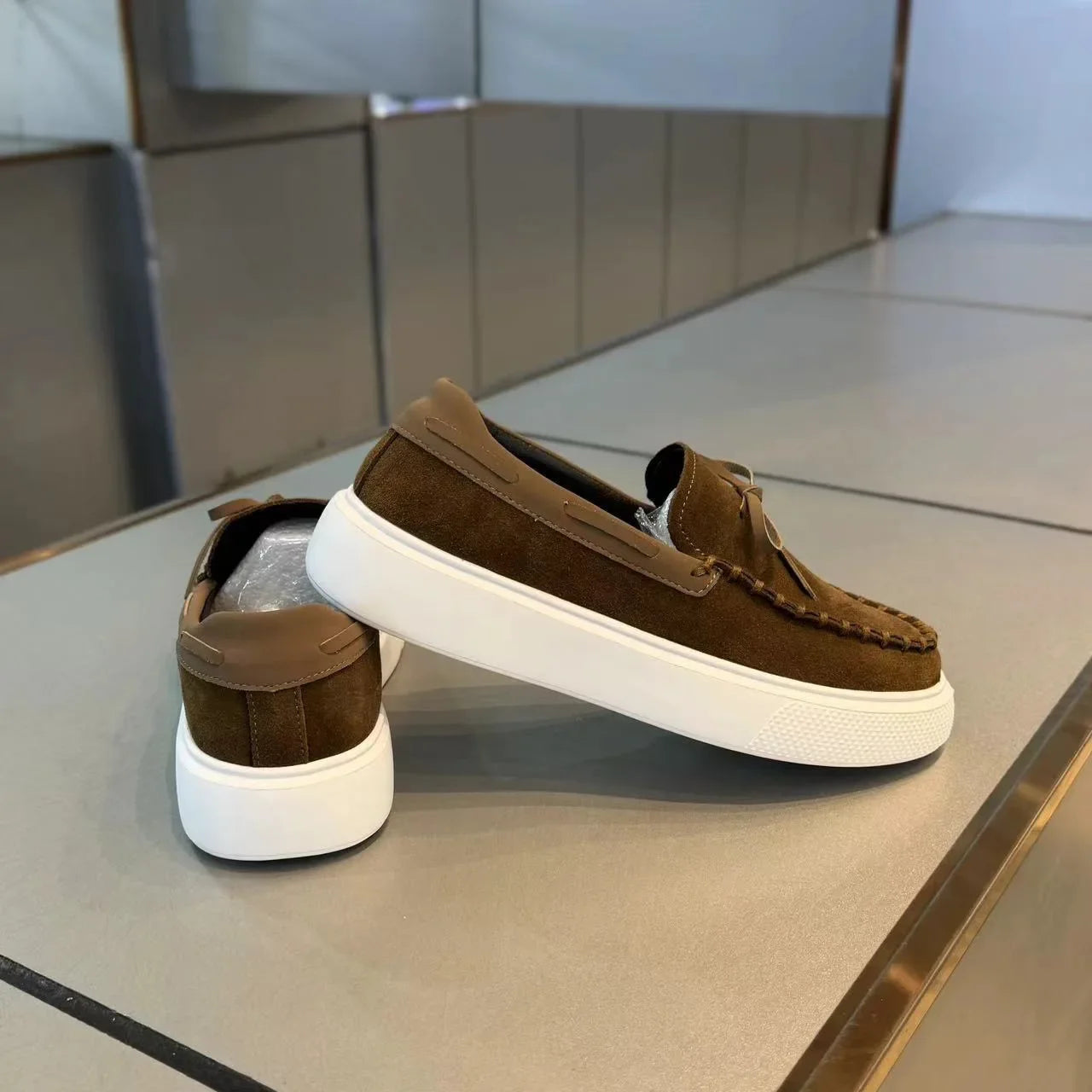 Men's Casual Leather Loafers Slip-On Driving Shoes