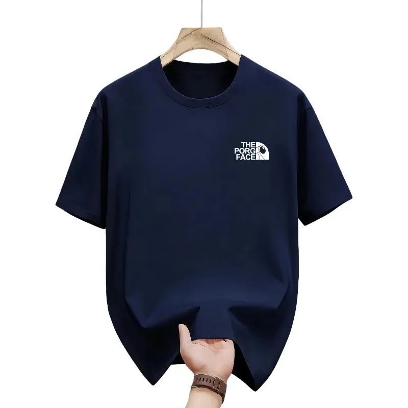 Loose short-sleeved T-shirts, summer fashion couple casual round-neck printed tops suitable for both men and women  cotton