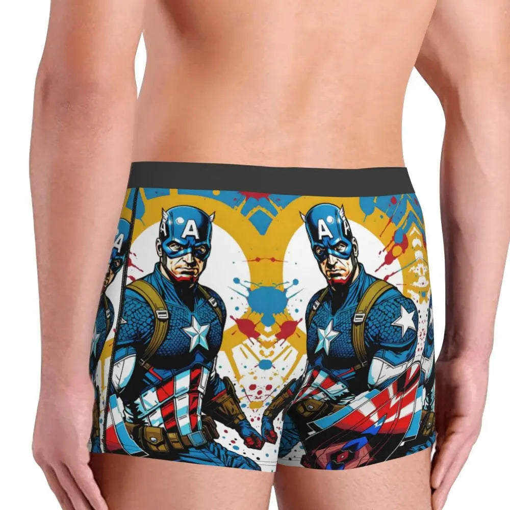 Captain America Comics Design Boxer Shorts for Men by MINISO
