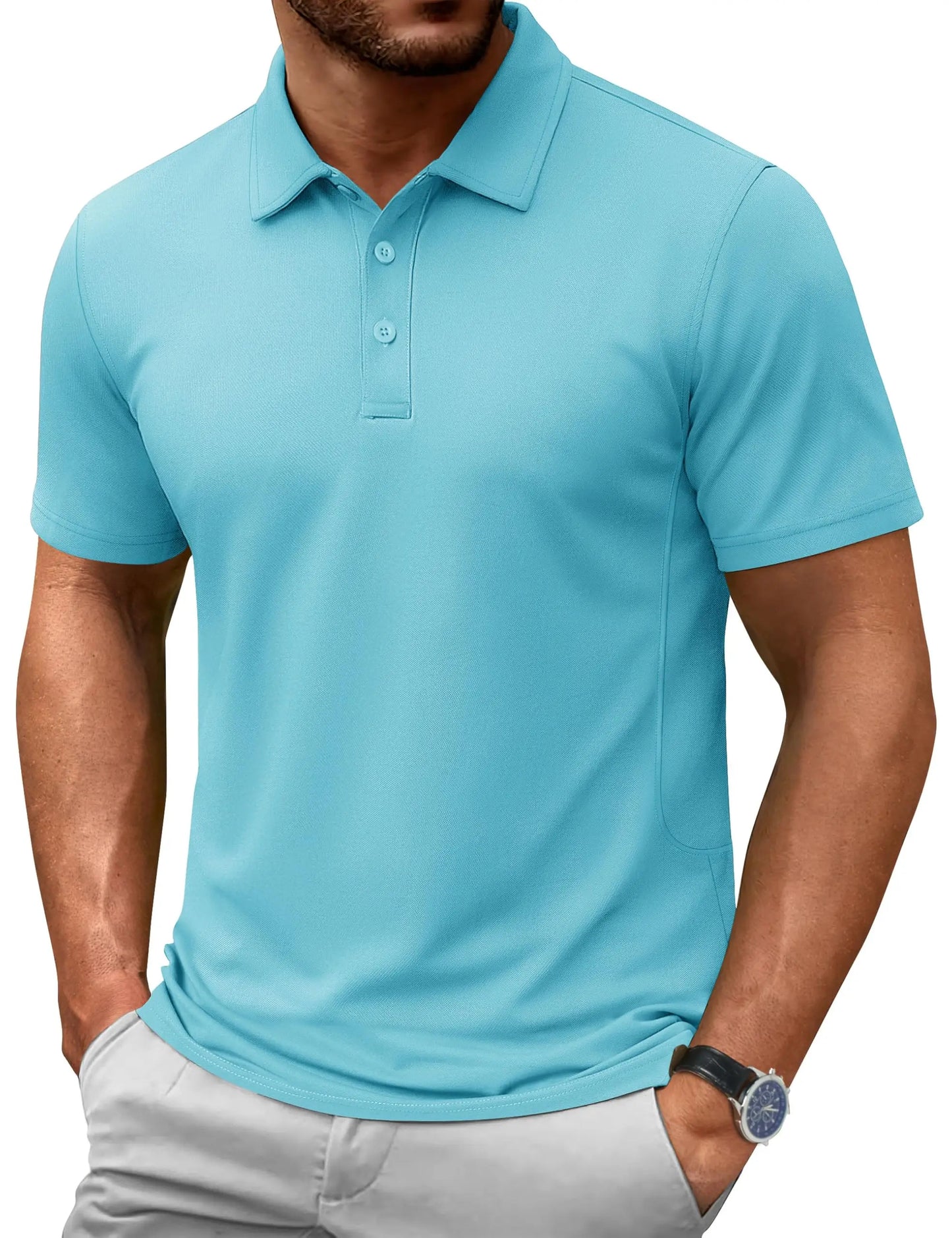 TACVASEN 72% Cotton Summer Golf Polo T-Shirt