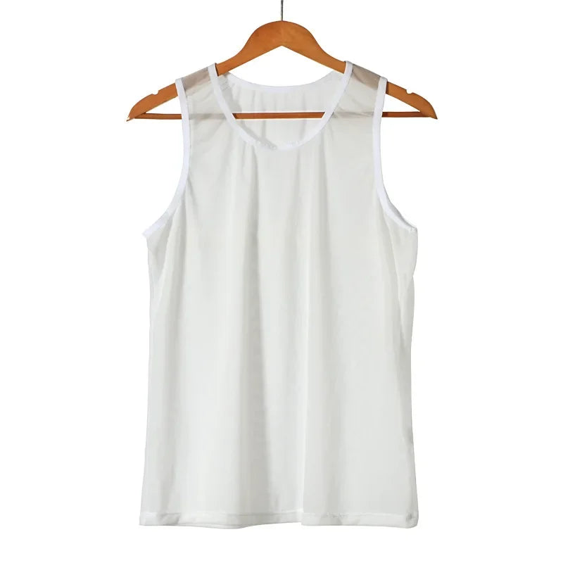 Men's Sleeveless Mesh Fishnet Training Tank Top