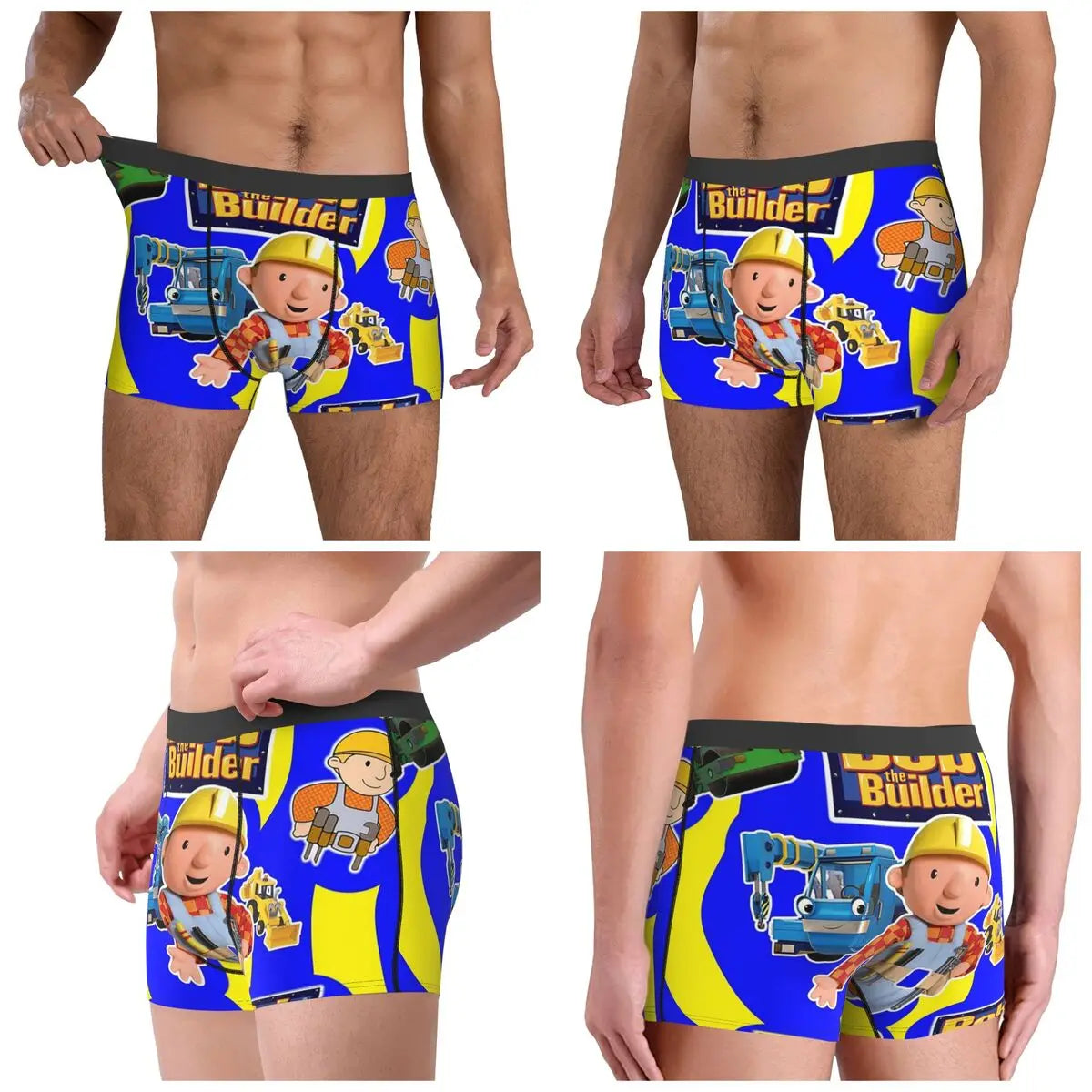 Boxer Underpants Shorts Bob The Builder Panties Men's Comfortable Underwear for Homme Man Boyfriend Gift