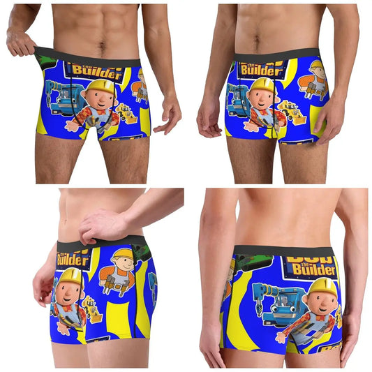 Boxer Underpants Shorts Bob The Builder Panties Men's Comfortable Underwear for Homme Man Boyfriend Gift