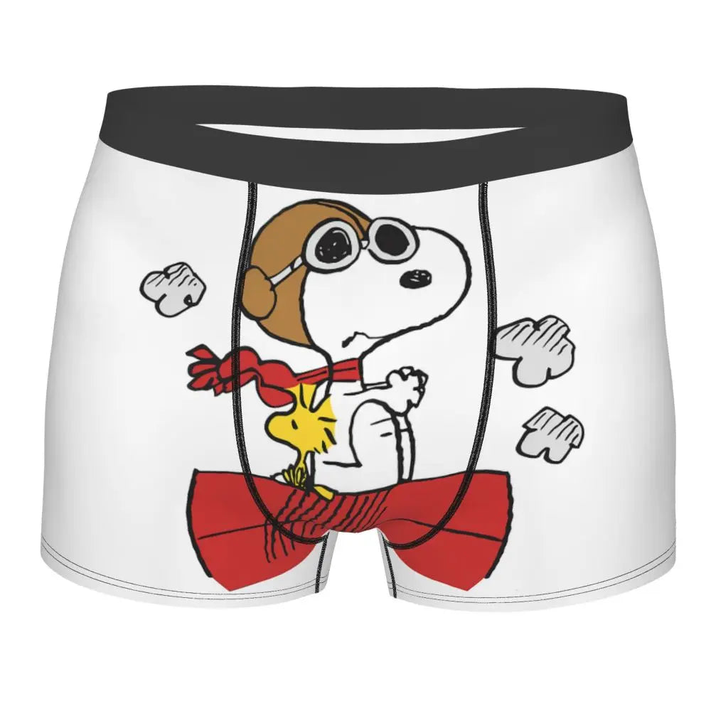 Snoopy Boxer Briefs for Men - Giggle Print Polyester Blend