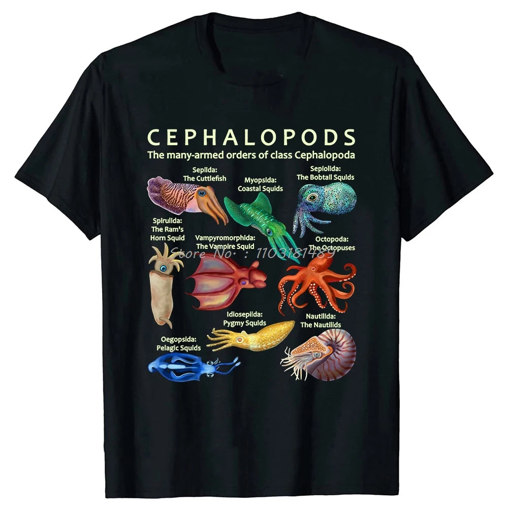 Cephalopod Octopus Squid Cuttlefish Graphic T-Shirt